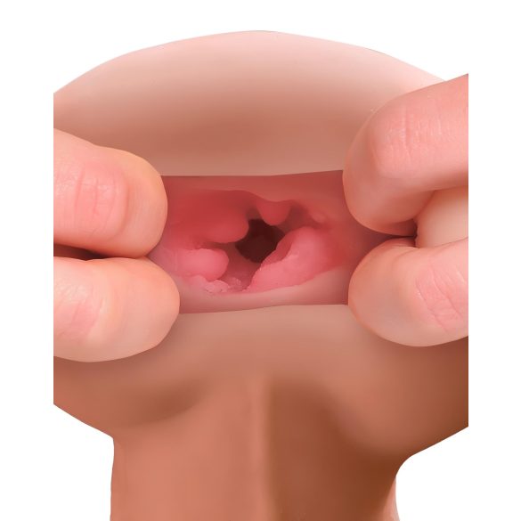 PDX Reach Around - 2-in-1 kunstkont en penismouw (natuur)