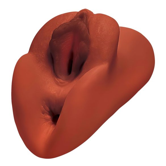 PDX Double Stroker - 2in1 levensechte masturbator (bruin)