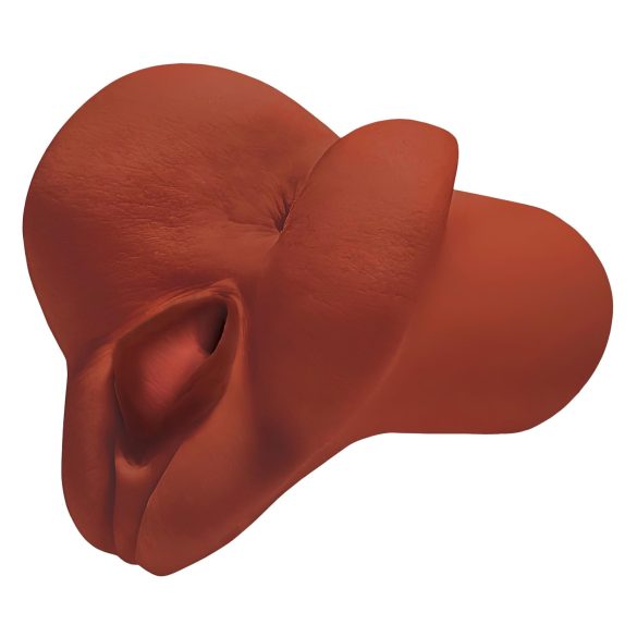 PDX - 2-in-1 masturbator - levensecht - bruin