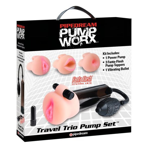 Pipedream Travel Trio - Vibratie Pomp Set voor Mannen (zwart)