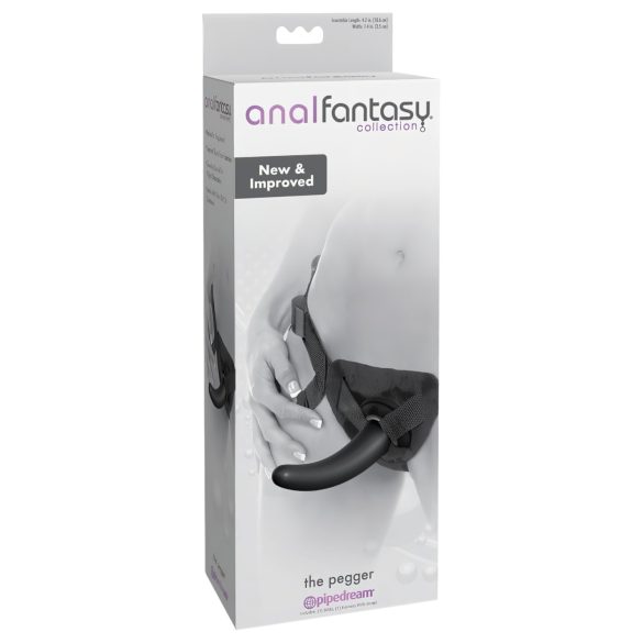 analfantasy The Pegger - strap-on dildo - siliconen - zwart