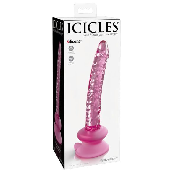Icicles No. 86 - glazen dildo met penisvorm - roze