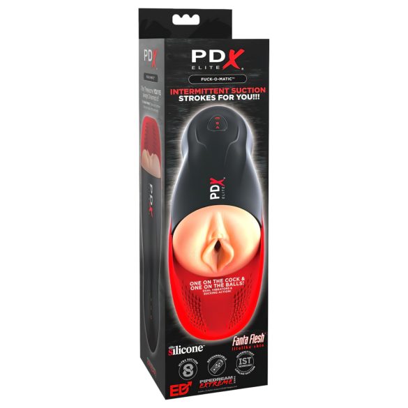 PDX Elite Fuck-O-Matic - oplaadbare zuigende kunstvagina masturbator