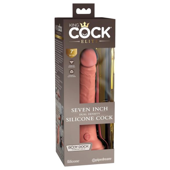 King Cock Elite - realistische dildo met zuignap - 18 cm - huidskleur