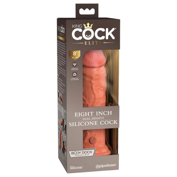 King Cock Elite 8 - zuignap dildo (20cm) - donker naturel
