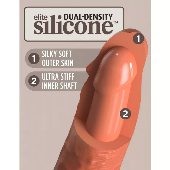 King Cock Elite 8 - dildo met zuignap - 20cm - donker huidskleur