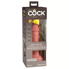   King Cock Elite 6 - vibrator met zuignap (15 cm) - huidskleur