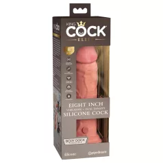   King Cock Elite 8 - dildo met zuignap en vibrator - 20 cm - huidskleur
