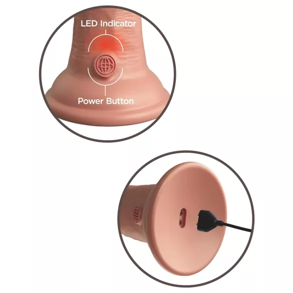 King Cock Elite 8 - dildo met zuignap en vibrator - 20 cm - huidskleur