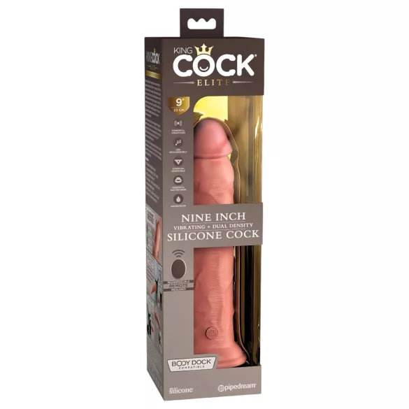 King Cock Elite 9 - dildo met zuignap - vibrator - 23cm - huidskleur