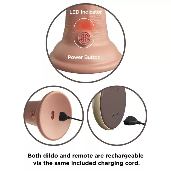 King Cock Elite 9 - dildo met zuignap - vibrator - 23cm - huidskleur