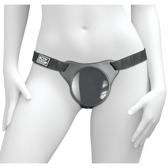 Body Dock OG - Oplaadbare Strap-On met Zuignap (zwart)