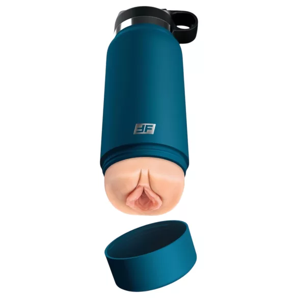 PDX - Fuck Flask Private Pleaser - kunstvagina in drinkfles (blauw-naturel)