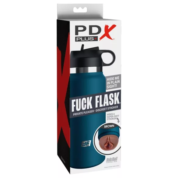 PDX - Fuck Flask Private Pleaser - kunstvagina in een fles (blauw-bruin)