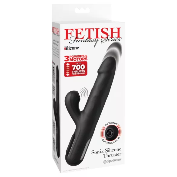 Fetish - 3‑motorige stotende vibrator (zwart)