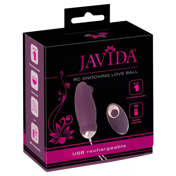 Javida - vibrerend eitje met afstandsbediening - pulserend - paars