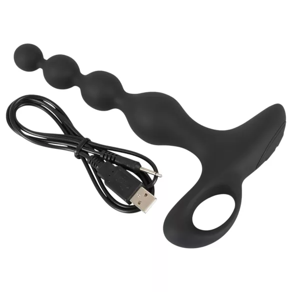 Black Velvets - anaal vibrator met kralletjes - zwart