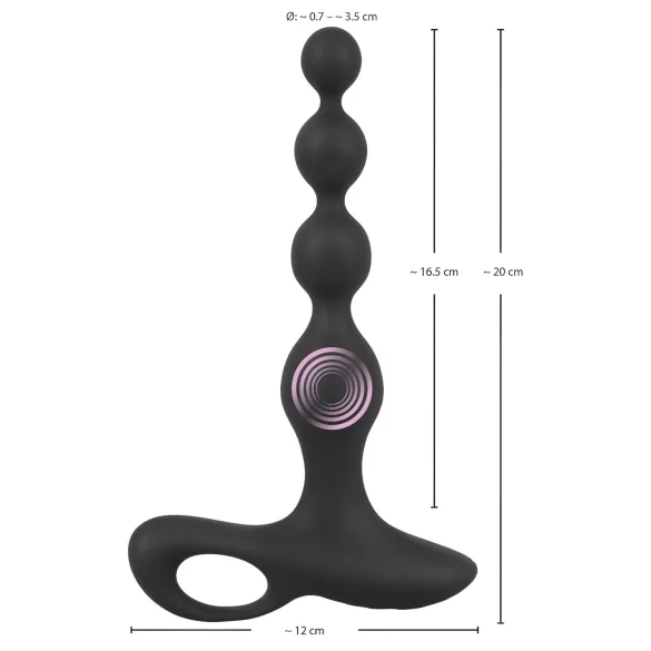 Black Velvets - anaal vibrator met kralletjes - zwart