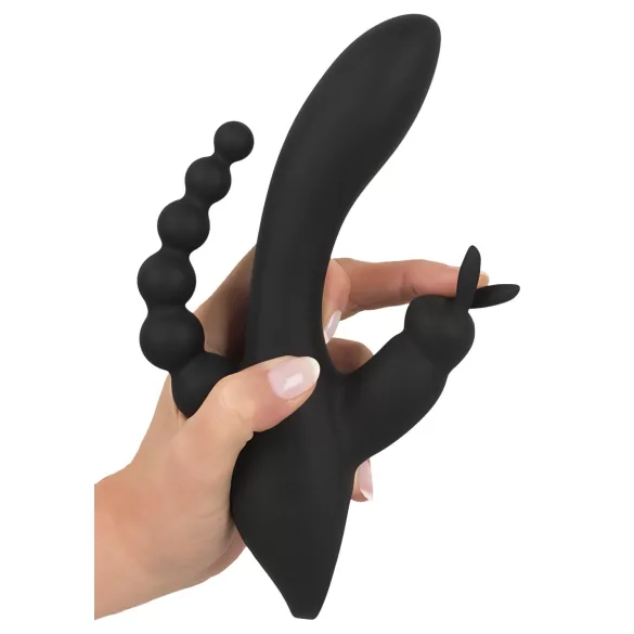 SMILE Triple - vibrator met 3 armen - oplaadbaar en waterdicht - zwart