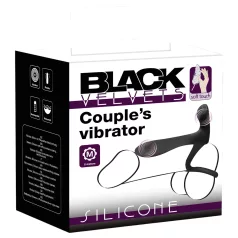   Black Velvets - vibrator en penisring 2-in-1 oplaadbaar - zwart