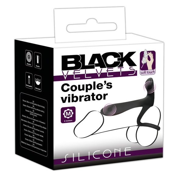 Black Velvet - 2in1 duo vibrator & penisring (zwart)
