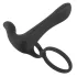 Black Velvets - vibrator en penisring 2-in-1 oplaadbaar - zwart