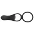 Black Velvets - vibrator en penisring 2-in-1 oplaadbaar - zwart