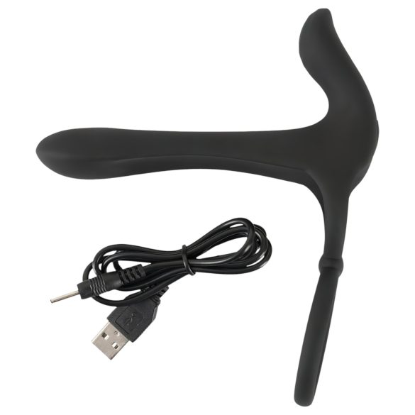 Black Velvet - 2in1 duo vibrator & penisring (zwart)