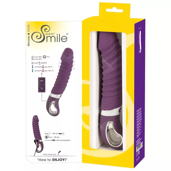 SMILE Soft - vibrator - oplaadbaar, verwarmend - siliconen, paars