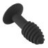 Black Velvet Twist - oplaadbare, siliconen anale vibrator (zwart)