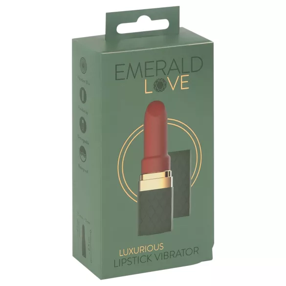Emerald Love - oplaadbare, waterdichte lipstickvibrator (rood)