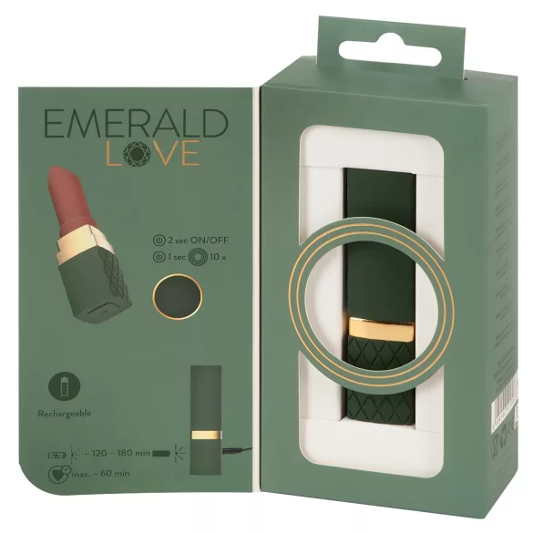 Emerald Love - oplaadbare, waterdichte lipstickvibrator (rood)