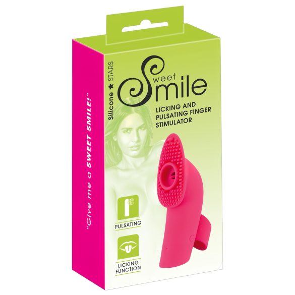 SMILE Licking - luchtdruk- en tongvibrator voor de vinger (roze)