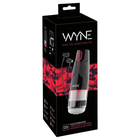WYNE 05 - automatische masturbator - roterend - oplaadbaar - zwart/wit