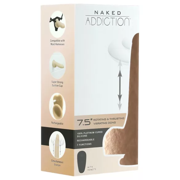 Naked Addiction Thrusting 7,5 - stotende vibrator (19 cm, huidskleur)