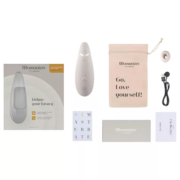 Womanizer Premium 2 - luchtdruk clitorisstimulator - wit