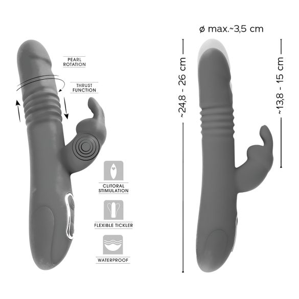 SMILE Rabbit - Oplaadbare duwende-draaiende vibrator met clitorisstimulator (roze)