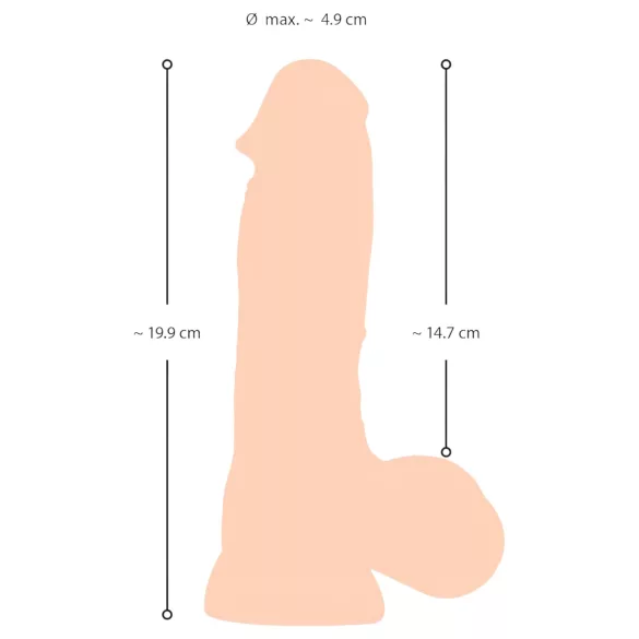Nature Skin - dildo met huid - 20 cm (naturel)