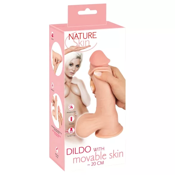 Nature Skin - dildo met huid - 20 cm (naturel)