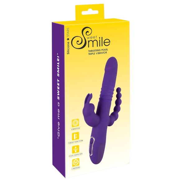 SMILE Triple - oplaadbare, drievoudige draai-stoot vibrator (paars)
