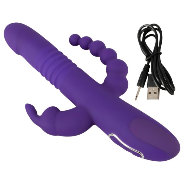 SMILE Triple - oplaadbare, drievoudige draai-stoot vibrator (paars)
