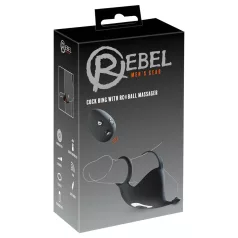   Rebel - vibrerende penisring met balstimulator - oplaadbaar - zwart