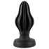 ANOS - Zachte geribbelde anaal plug - 5 cm (zwart)