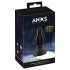 ANOS - Zachte geribbelde anaal plug - 5 cm (zwart)