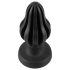 ANOS - Zachte geribbelde anaal plug - 5 cm (zwart)