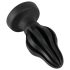 ANOS - Zachte geribbelde anaal plug - 5 cm (zwart)