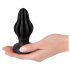 ANOS - Zachte geribbelde anaal plug - 5 cm (zwart)