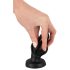 ANOS - Zachte geribbelde anaal plug - 5 cm (zwart)