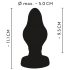 ANOS - Zachte geribbelde anaal plug - 5 cm (zwart)