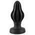 ANOS - buttplug met ribbels - zacht siliconen - zwart - 7cm